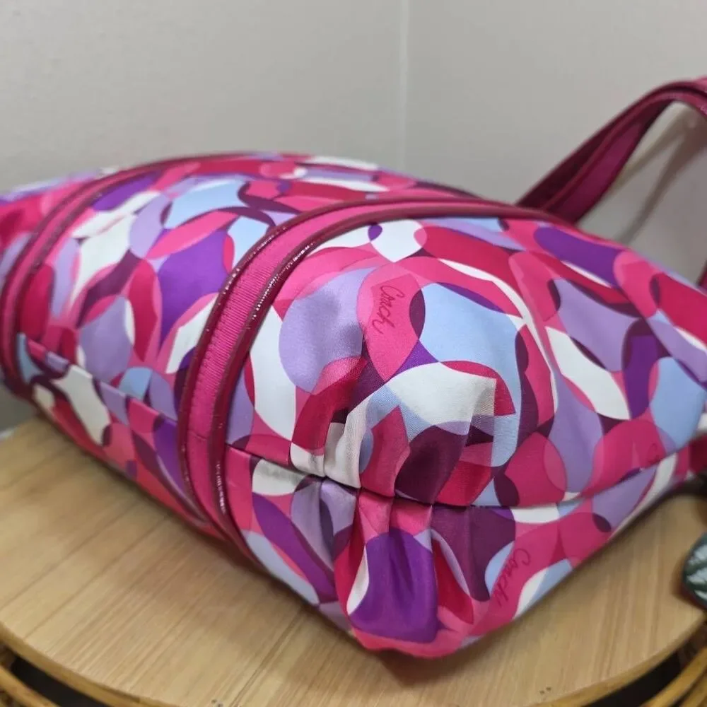 Coach Poppy Kaleidoscope Glam Tote | Pink Purple Y2K Shoulder Bag | Style M0985-